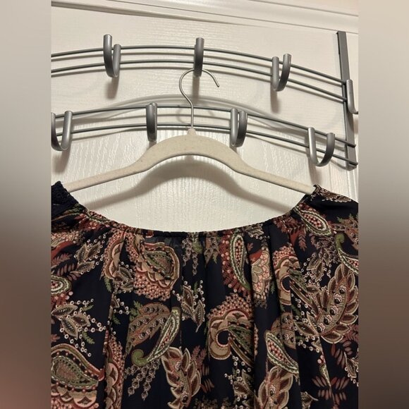 Collective Concepts paisley Blouse women’s Size XL boho keyhole crochet lace - Picture 3 of 6